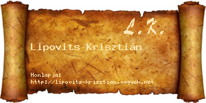 Lipovits Krisztián névjegykártya
